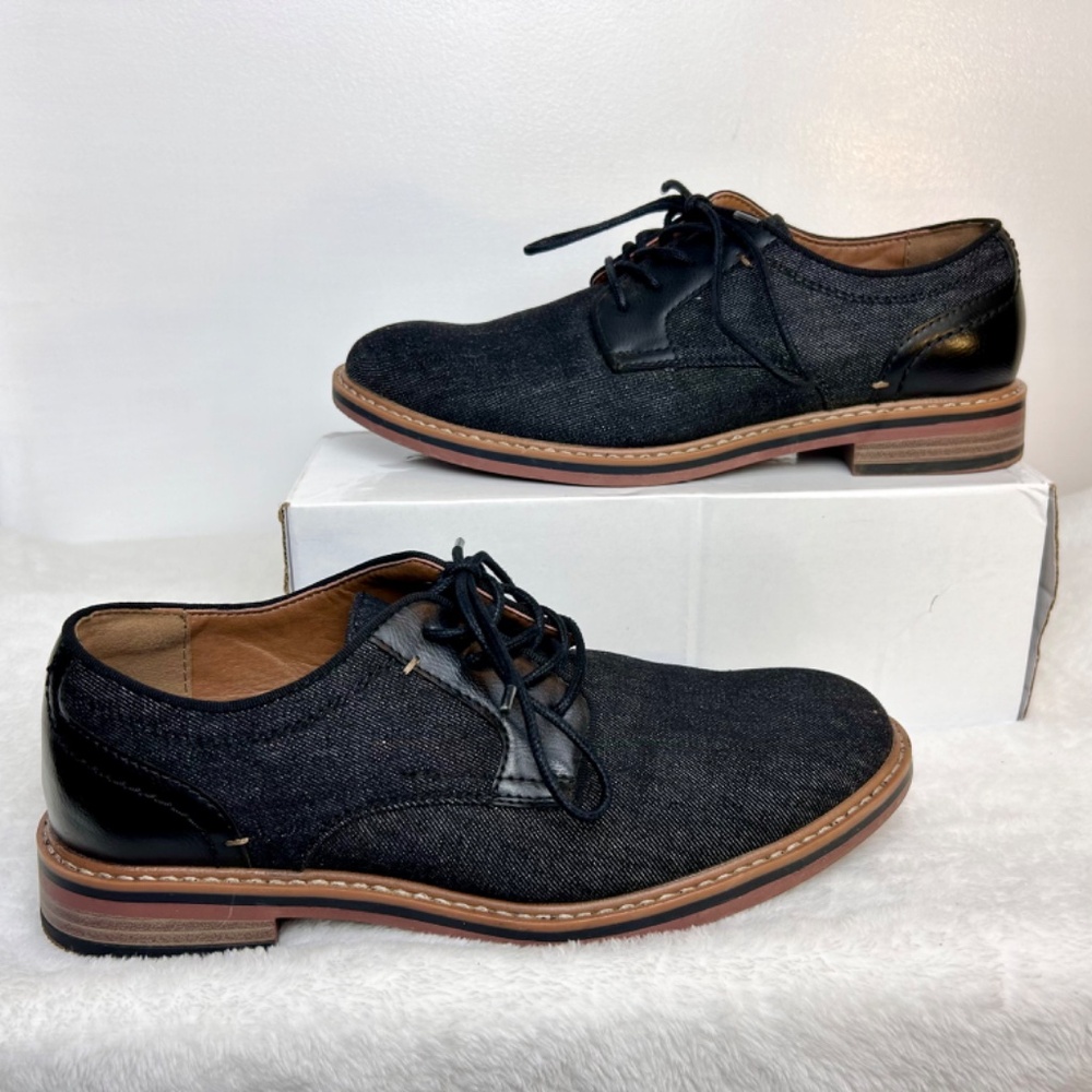 Madden NYC Leo Black Denim Lace Up Oxfords Loafer Men's Size US7/ Euro39.5/Mex25 - Picture 2 of 10